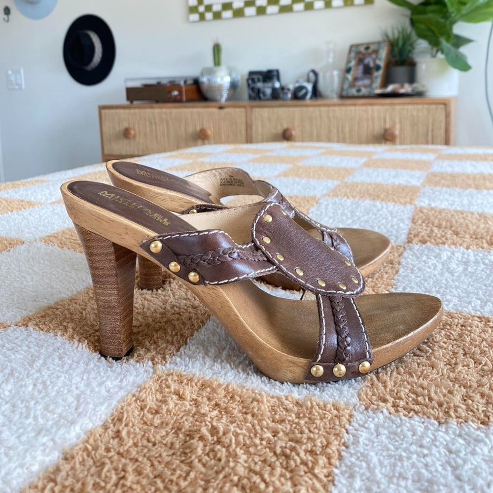 MICHAEL KORS WOODEN BOHEMIAN HEELS 6M